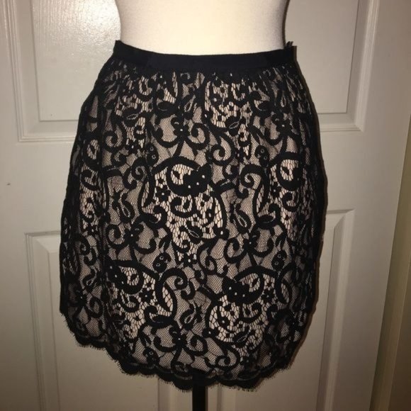 LOFT Dresses & Skirts - LOFT 0 black lace see through mini skirt NWT